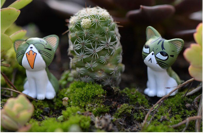 8 Styles Miniture Fairy Garden Accessories Supplies Lovely Resin Cat Kids Toys Pot Bonsai Micro Landscape Miniature Garden Terrariums Fairy Garden Animals Figurine Kits Items Decoration Table Ornaments - 描述图 4