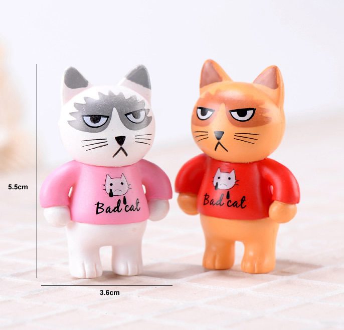 Miniture Fairy Garden Accessories Supplies Resin Cat Kids Toys Pot Bonsai Miniature Garden Terrariums Fairy Garden Animals Figurine Kits Items Decoration Cartoon Table Ornaments - 描述图 1