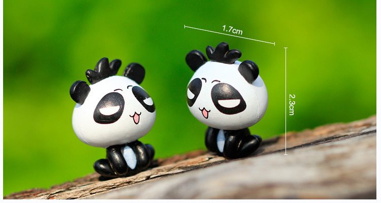 Miniture Fairy Garden Accessories Supplies Mini Panda Figurine Model Toys Pot Bonsai Miniature Garden Terrariums Fairy Garden Animals Kits Items Car Interior Decoration Table Ornaments - 描述图 1
