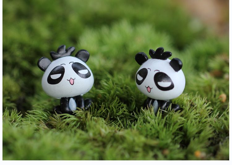 Miniture Fairy Garden Accessories Supplies Mini Panda Figurine Model Toys Pot Bonsai Miniature Garden Terrariums Fairy Garden Animals Kits Items Car Interior Decoration Table Ornaments - 描述图 2