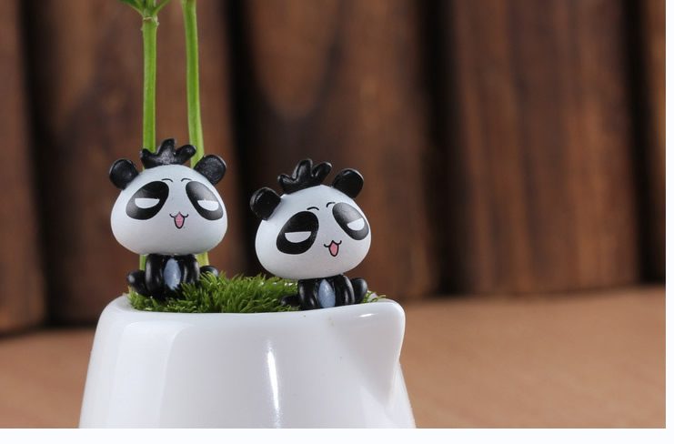 Miniture Fairy Garden Accessories Supplies Mini Panda Figurine Model Toys Pot Bonsai Miniature Garden Terrariums Fairy Garden Animals Kits Items Car Interior Decoration Table Ornaments - 描述图 3