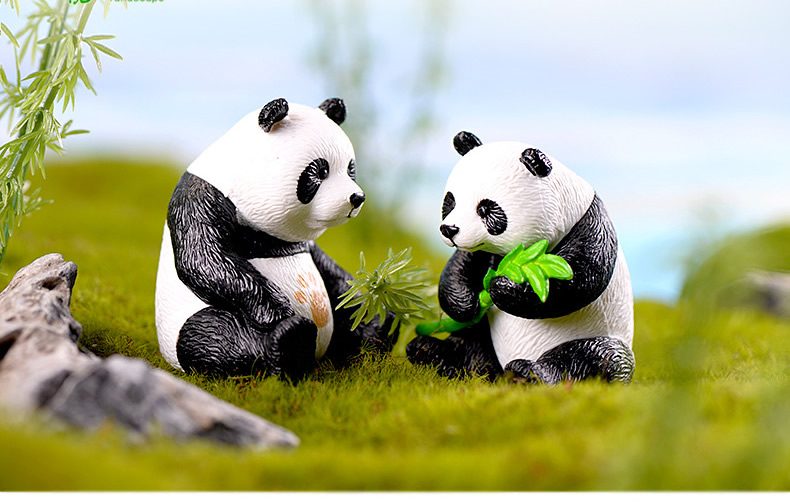 Miniture Fairy Garden Accessories Supplies Resin Panda Figurine Model Toys Pot Bonsai Miniature Garden Terrariums Fairy Garden Animals Kits Items Car Interior Decoration Table Ornaments - 描述图 4
