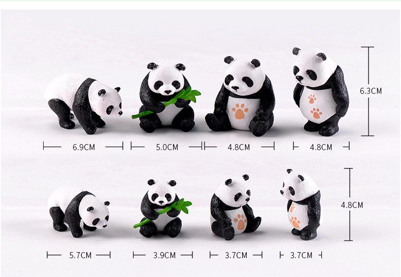 Miniture Fairy Garden Accessories Supplies Resin Panda Figurine Model Toys Pot Bonsai Miniature Garden Terrariums Fairy Garden Animals Kits Items Car Interior Decoration Table Ornaments - 描述图 1