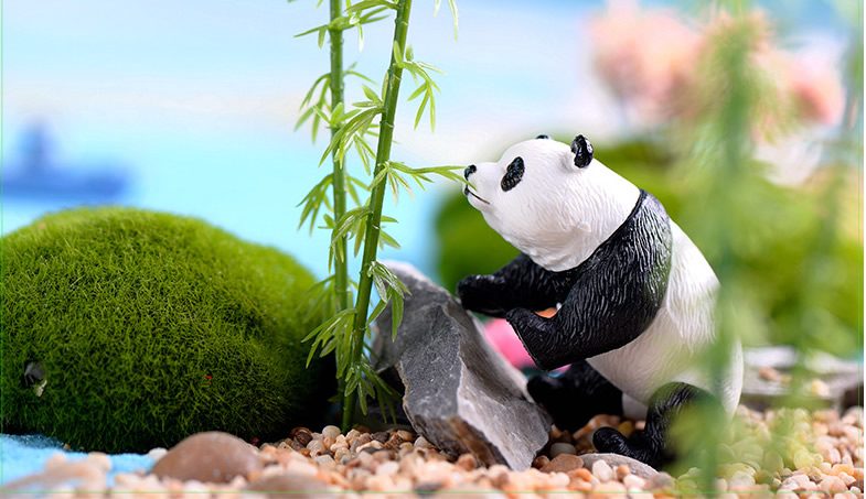 Miniture Fairy Garden Accessories Supplies Resin Panda Figurine Model Toys Pot Bonsai Miniature Garden Terrariums Fairy Garden Animals Kits Items Car Interior Decoration Table Ornaments - 描述图 5