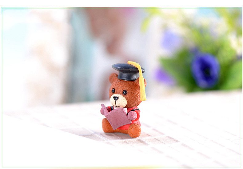 Miniture Fairy Garden Accessories Supplies Cartoon Doctor Bear Model Kids Toys Pot Bonsai Miniature Garden Terrariums Fairy Garden Figurine Animals Kits Items Car Interior Decoration Table Ornaments - 描述图 3