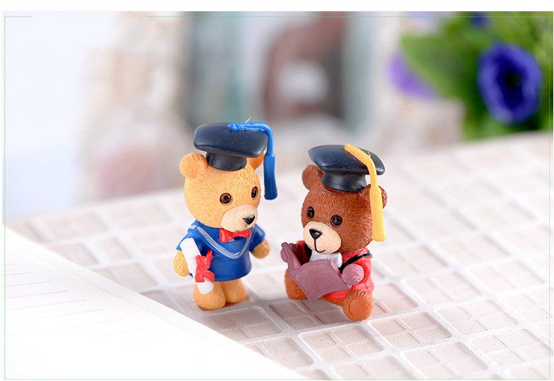 Miniture Fairy Garden Accessories Supplies Cartoon Doctor Bear Model Kids Toys Pot Bonsai Miniature Garden Terrariums Fairy Garden Figurine Animals Kits Items Car Interior Decoration Table Ornaments - 描述图 2