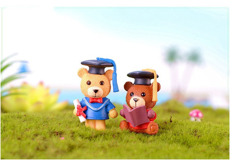 Miniture Fairy Garden Accessories Supplies Cartoon Doctor Bear Model Kids Toys Pot Bonsai Miniature Garden Terrariums Fairy Garden Figurine Animals Kits Items Car Interior Decoration Table Ornaments - 描述图 1