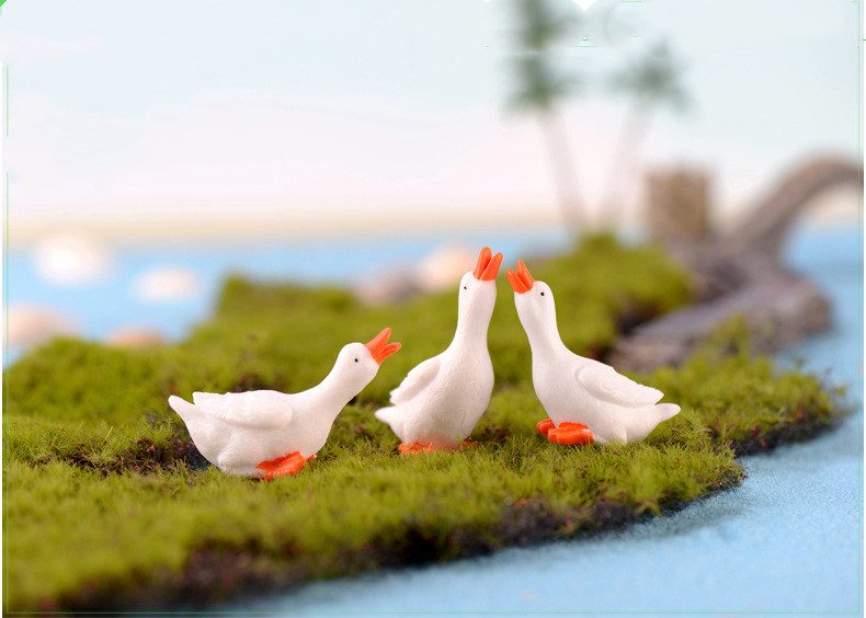 Miniture Fairy Garden Accessories Supplies Goose Model Kids Toys Pot Bonsai Miniature Garden Terrariums Fairy Garden Figurine Animals Kits Items Car Interior Decoration Table Ornaments - 描述图 2