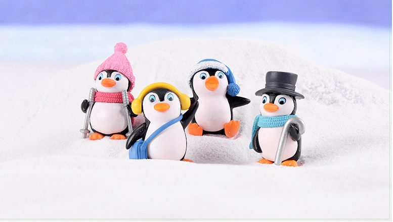 Cartoon Resin Penguin Model Kids Toys Miniture Fairy Garden Accessories Supplies Pot Bonsai Moss Fairy Garden Animals Micro Landscape Miniature Garden Terrariums Fairy Garden Figurine Kits Items Table Decoration Accessories - 描述图 2