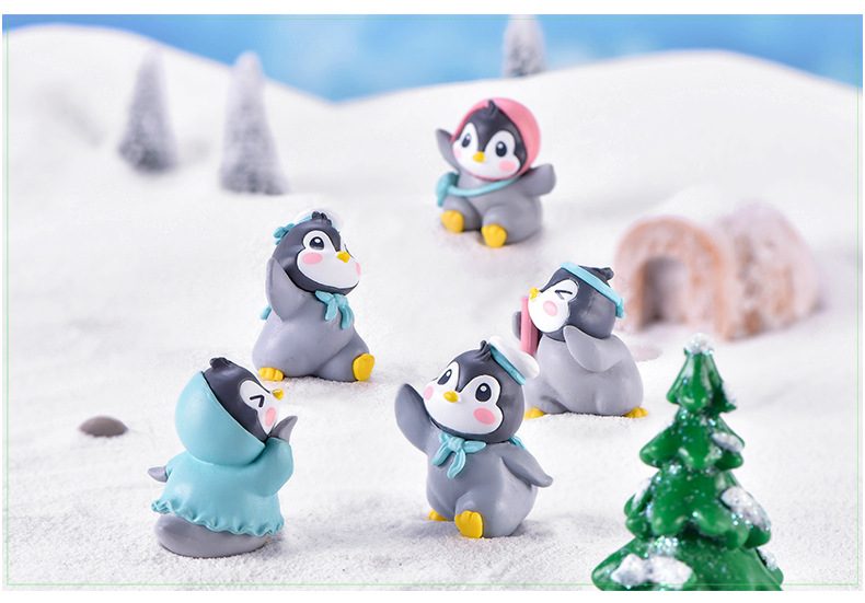 Resin Penguin Model Kids Toys Fairy Garden Decoration Miniture Fairy Garden Accessories Supplies Pot Bonsai Moss Fairy Garden Animals Micro Landscape Miniature Garden Terrariums Fairy Garden Figurine Kits Items Auto Interior Decoration - 描述图 2