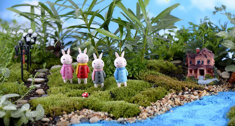Mini Fairy Garden Animals Cartoon Prince Rabbit Figurine Dolls Pot Bonsai Resin Car Interior Decoration Terrariums Fairy Garden Decoration Wholesale Fairy Garden Accessories Supplies Lovely Mini Rabbit Small Kids Toys Room Decor - 描述图 4