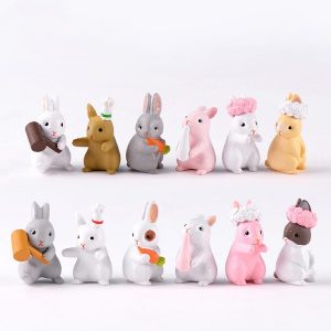 Mini Fairy Garden Animals Cartoon Resin Rabbit Dolls Pot Bonsai Micro Landscape Miniature Garden Terrariums Fairy Garden Decoration Wholesale Fairy Garden Accessories Supplies Lovely Mini Rabbit Small Kids Toys