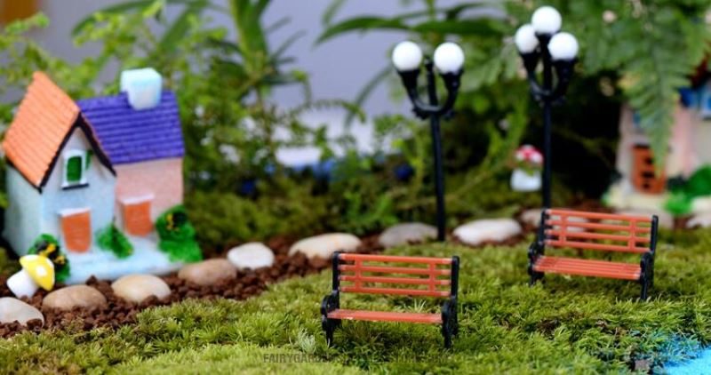 Park Deck Chair Stool Fairy Garden Micro Landscape Miniature Fairy Garden Bench Ornament Bonsai Diy Fairy Garden Accessories - 描述图 2