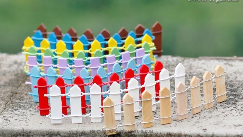 Terrariums Fairy Garden Fence Aquarium Micro Landscape Miniature Garden Barrier Small Fairy Garden Decoration Small Fence Fairy Garden Ornament Bend Fairy Garden Accessories Diy Toys Wooden Fence - 描述图 4