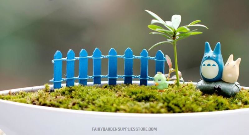 Terrariums Fairy Garden Fence Aquarium Micro Landscape Miniature Garden Barrier Small Fairy Garden Decoration Small Fence Fairy Garden Ornament Bend Fairy Garden Accessories Diy Toys Wooden Fence - 描述图 1