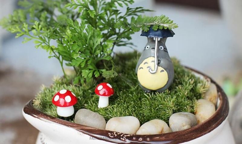 Bonsai Mushrooms Terrarium Artificial Plants Figurines Fairy Garden Accessories Miniatures Party Garden Mini Mushroom Garden Ornament Resin Crafts Decorations - 描述图 2