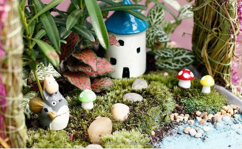 Bonsai Mushrooms Terrarium Artificial Plants Figurines Fairy Garden Accessories Miniatures Party Garden Mini Mushroom Garden Ornament Resin Crafts Decorations - 描述图 1