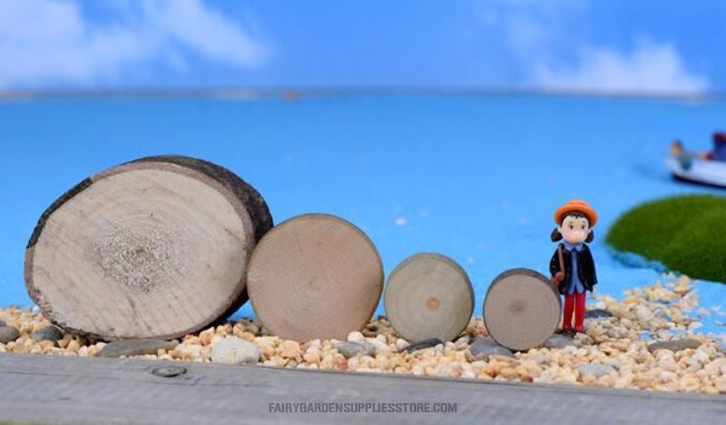 Terrariums Fairy Garden Decoration Fairy Garden Accessories Pedestal Small Round Log Round Log Solid Wood Moss Fairy Garden Micro Landscape Miniature Garden Fairy Garden Ornament Lumps Wood - 描述图 2