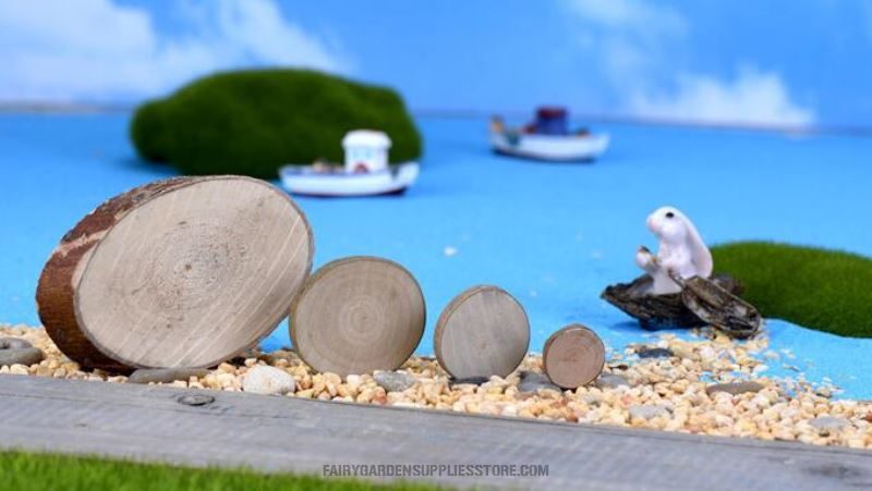 Terrariums Fairy Garden Decoration Fairy Garden Accessories Pedestal Small Round Log Round Log Solid Wood Moss Fairy Garden Micro Landscape Miniature Garden Fairy Garden Ornament Lumps Wood - 描述图 3