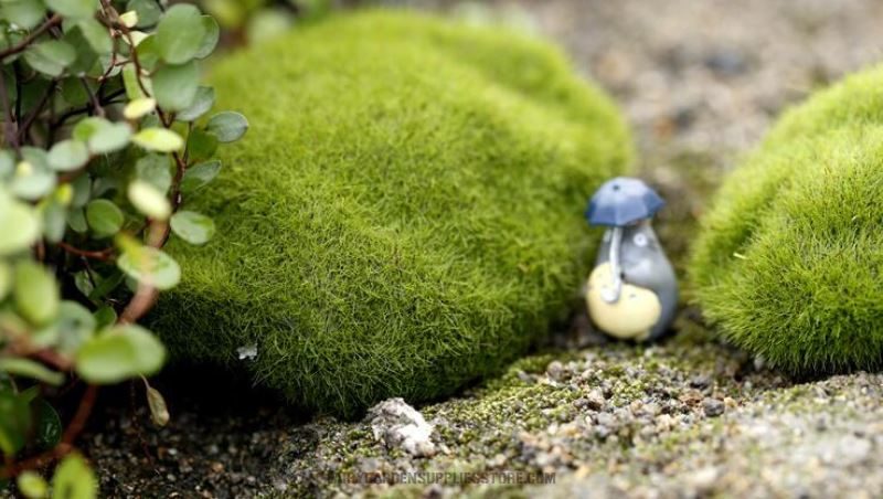 Emulational Moss Stone Flocking Stone Imitation Stone Bonsai Moss Lawn Fairy Garden Micro Landscape Aquarium Miniature Fairy Garden Decoration Fairy Garden Accessories - 描述图 2