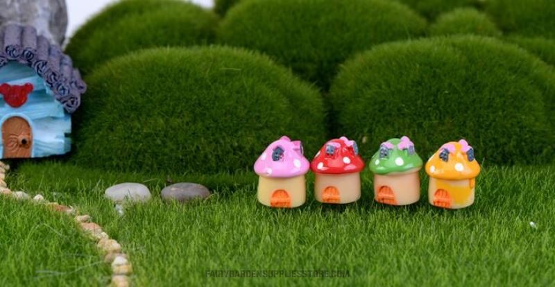 Bonsai Flower Gardening Mushroom House Mini Fairy Garden Decoration Fairy Garden Accessories Mini Mushroom Small House Castle Landscaping Fairy Garden Decoration Terrariums Fairy Garden Ornament - 描述图 3