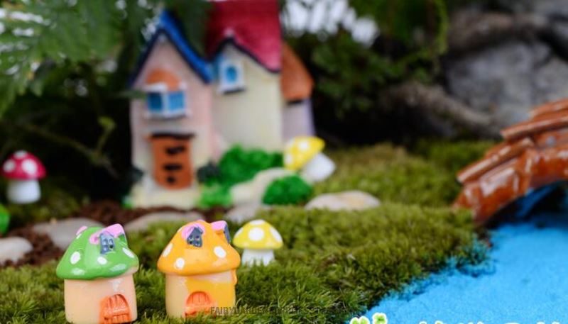 Bonsai Flower Gardening Mushroom House Mini Fairy Garden Decoration Fairy Garden Accessories Mini Mushroom Small House Castle Landscaping Fairy Garden Decoration Terrariums Fairy Garden Ornament - 描述图 1