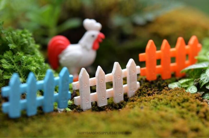 Terrariums Fairy Garden Fence Aquarium Micro Landscape Barrier 4Color Fence Diy Material Fairy Garden Decoration Fairy Garden Accessories - 描述图 1