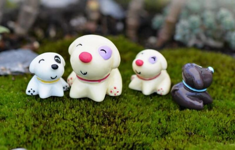 Fairy Garden Dog Micro Landscape Miniature Garden Fairy Garden Decoration Fairy Garden Accessories Resin Arts And Crafts Diy Landscaping Fairy Garden Ornament Pot Decorate 3 Styles Small Dog Terrarium - 描述图 1