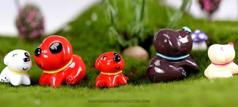 Fairy Garden Dog Micro Landscape Miniature Garden Fairy Garden Decoration Fairy Garden Accessories Resin Arts And Crafts Diy Landscaping Fairy Garden Ornament Pot Decorate 3 Styles Small Dog Terrarium - 描述图 2