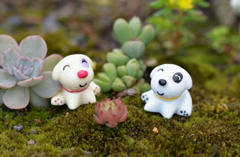 Fairy Garden Dog Micro Landscape Miniature Garden Fairy Garden Decoration Fairy Garden Accessories Resin Arts And Crafts Diy Landscaping Fairy Garden Ornament Pot Decorate 3 Styles Small Dog Terrarium - 描述图 3