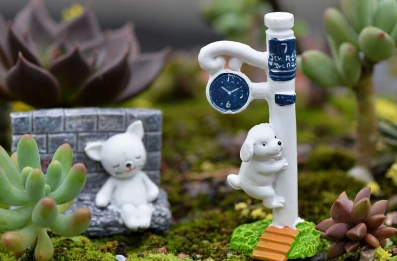 Fairy Garden Micro Landscape Miniature Garden Fairy Garden Decoration Fairy Garden Accessories Resin Arts And Crafts Diylandscaping Fairy Garden Ornament Pot Decorate Small Dog - 描述图 1