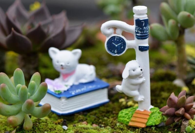 Fairy Garden Micro Landscape Miniature Garden Fairy Garden Decoration Fairy Garden Accessories Resin Arts And Crafts Diylandscaping Fairy Garden Ornament Pot Decorate Small Dog - 描述图 2