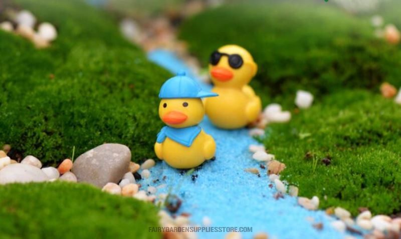 Moss Fairy Garden Micro Landscape Miniature Garden Fairy Garden Ornament Succulent Plants Fairy Garden Decoration Fairy Garden Accessories Toy Figurine Tourism Small Duck Diymaterial - 描述图 1