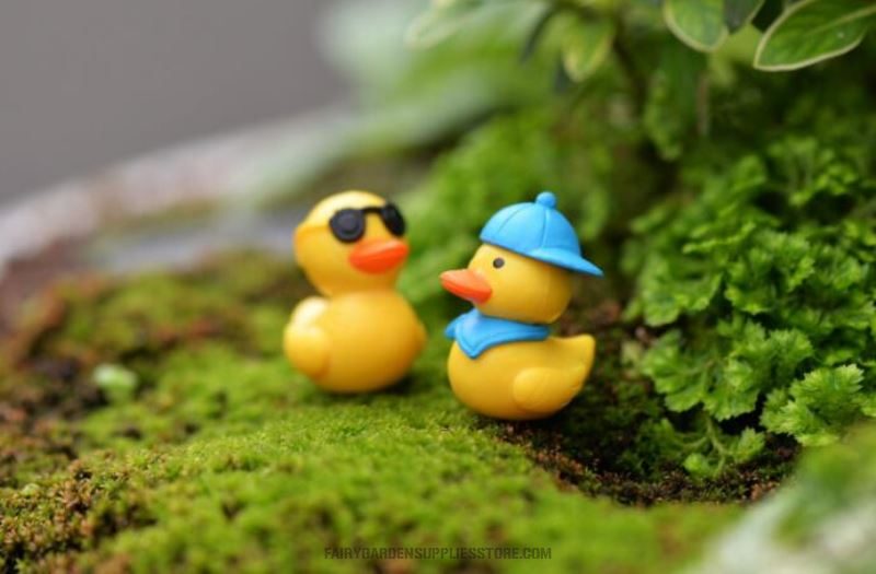Moss Fairy Garden Micro Landscape Miniature Garden Fairy Garden Ornament Succulent Plants Fairy Garden Decoration Fairy Garden Accessories Toy Figurine Tourism Small Duck Diymaterial - 描述图 3