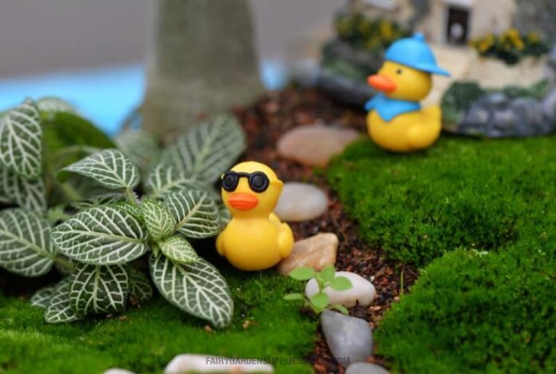 Moss Fairy Garden Micro Landscape Miniature Garden Fairy Garden Ornament Succulent Plants Fairy Garden Decoration Fairy Garden Accessories Toy Figurine Tourism Small Duck Diymaterial - 描述图 4
