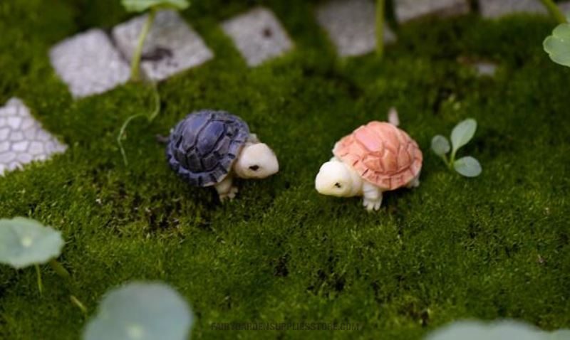 Mini Fairy Garden Tortoise Miniature Fairy Garden Decoration Doll House Micro Landscape Decoration Miniatures Succulentterrarium Fairy Garden Sea Turtle Aquarium Accessories - 描述图 3