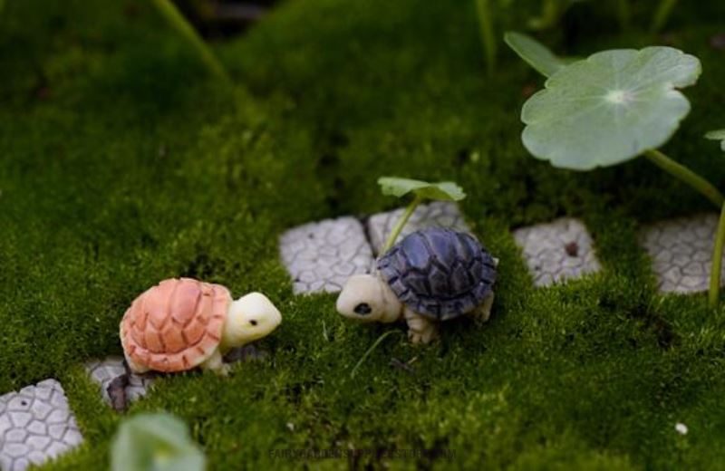 Mini Fairy Garden Tortoise Miniature Fairy Garden Decoration Doll House Micro Landscape Decoration Miniatures Succulentterrarium Fairy Garden Sea Turtle Aquarium Accessories - 描述图 2