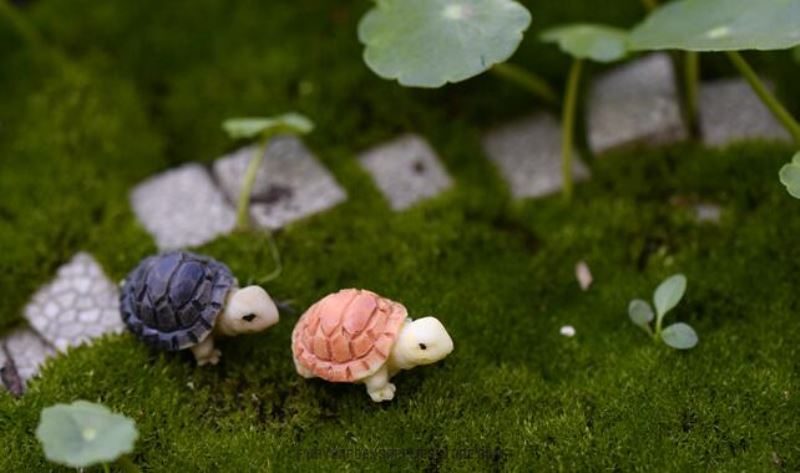 Mini Fairy Garden Tortoise Miniature Fairy Garden Decoration Doll House Micro Landscape Decoration Miniatures Succulentterrarium Fairy Garden Sea Turtle Aquarium Accessories - 描述图 1