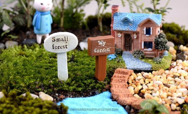 Fairy Garden Signpost Miniature Garden Guideboard Fairy Garden Ornament Doll Diy Assemble Toys Plant Pot Terrariums Bonsai Decor Road Signs Fairy Garden Accessories - 描述图 4