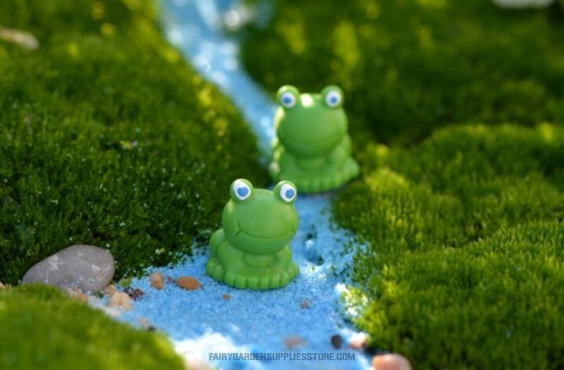 Resin Fairy Garden Decoration Animal Micro Landscape Miniature Garden Doll Decorate Terrarium Fairy Garden Accessories Blue Eyes Small Frogs Diy Bonsai Material Wholesale - 描述图 4