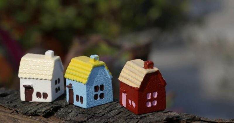 5 Color Rural Small House Resin Castle Fairy Garden Decoration Villa Fairy Garden Accessories Micro Landscape Miniature Bonsai Terrariums Fairy Garden Accessories Decorate Material - 描述图 3