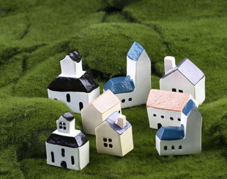 Indoor Fairy Garden Castle Church Micro Landscape Enchanted Miniature Fairy Garden Decoration Teacup Fairy Garden Accessories Bonsai Mediterranean Sea Amorous Feelings Zakka House Original Arts And Crafts - 描述图 2