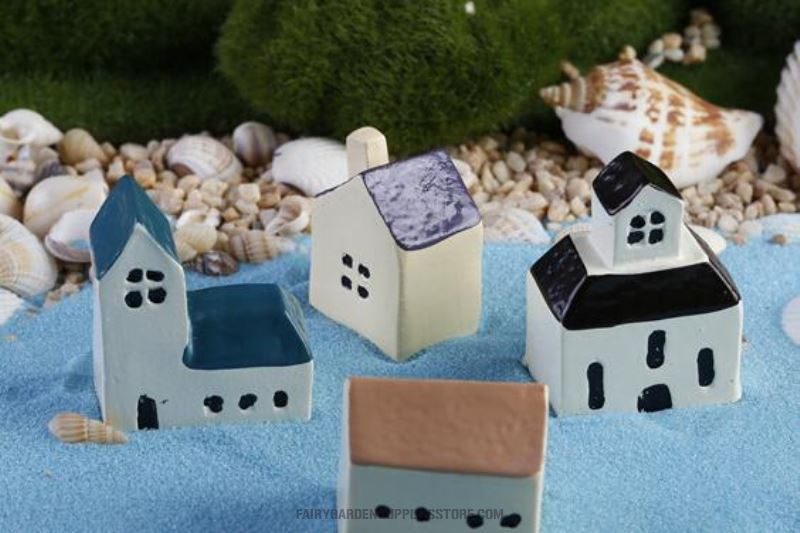 Indoor Fairy Garden Castle Church Micro Landscape Enchanted Miniature Fairy Garden Decoration Teacup Fairy Garden Accessories Bonsai Mediterranean Sea Amorous Feelings Zakka House Original Arts And Crafts - 描述图 5