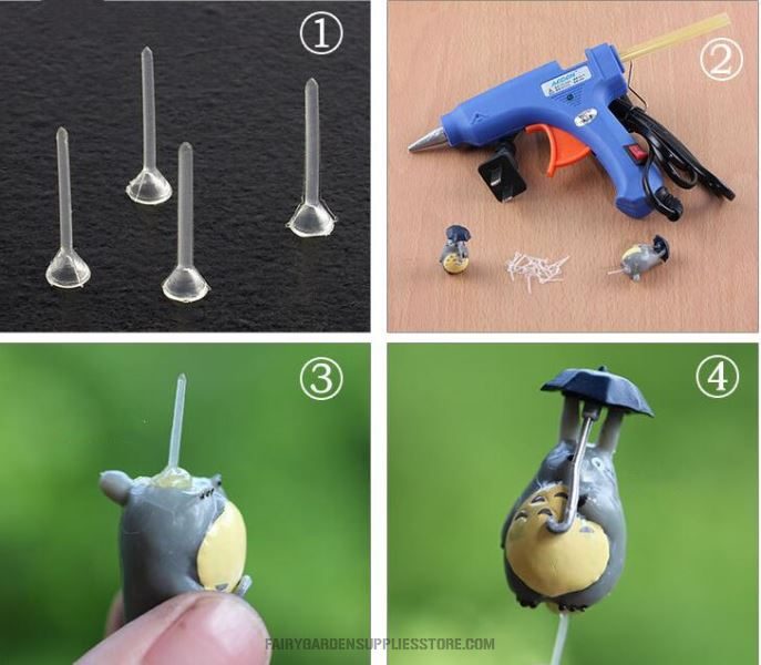 Miniature Fairy Garden Decoration Fairy Garden Accessories Fixed Needle Doll Stick Essential Plastic Pin 100 Pcs - 描述图 2