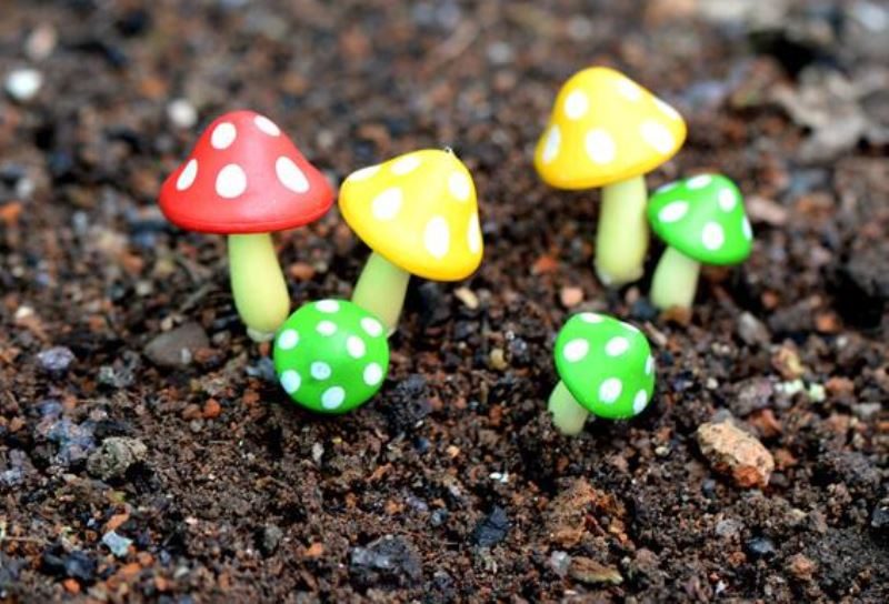 Artificial Plant Ornament Foam Mushroom Fairy Garden Micro Landscape Miniature Garden Pot Bonsai Fairy Garden Decoration Fairy Garden Accessories Multicolour Mushroom - 描述图 4