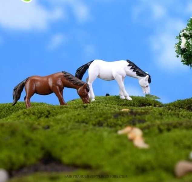 Miniature Fairy Garden Decoration Terrariums Fairy Garden Accessories Bonsai Emulational Mini New Style Horses Small Horse Pvc Doll Toy Figurine Plastic Animal - 描述图 3