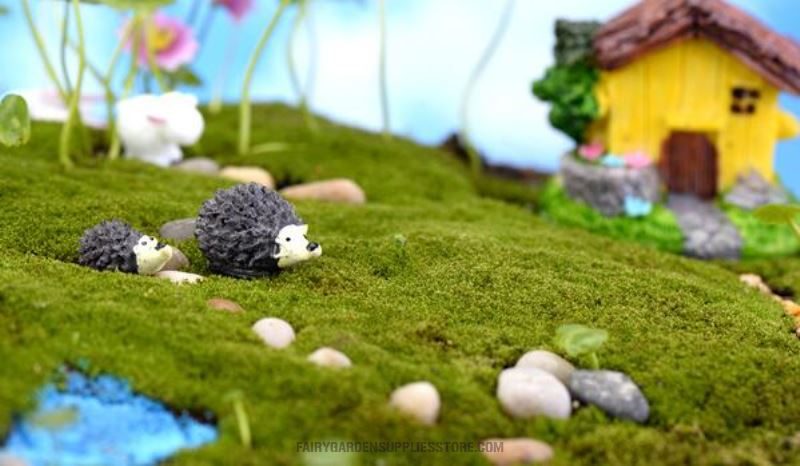 Cute Fairy Garden Hedgehogs Cartoon Animal Children Micro Landscape Resin Miniature Garden Decorate Fairy Garden Decoration Terrariums Fairy Garden Accessories Hedgehogs And Small Hedgehogs Doll Bonsai Diy Material Wholesale - 描述图 4