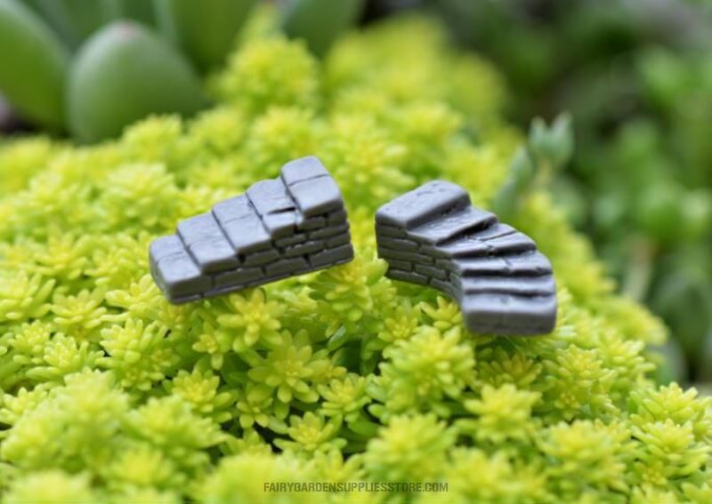 Mini Cute Resin Crafts Fairy Garden Stone Steps Micro Landscape Miniature Garden Fairy Garden Decoration Terrariums Fairy Garden Accessories Bonsai Small Ladder Stone Landscaping Decorate Diy Material Resin Craft - 描述图 3
