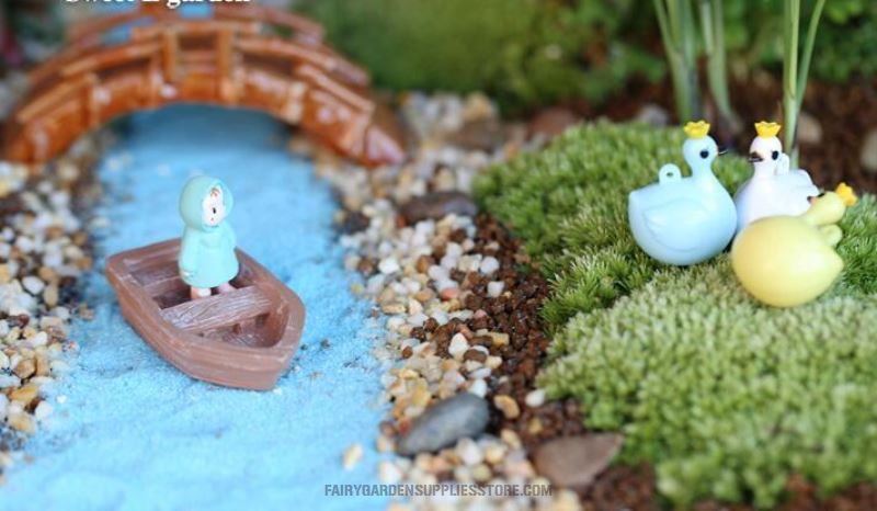 Aquarium Fairy Garden Accessories Artificial Boat Mini Craft Miniature Fairy Garden Home Decoration Houses Micro Landscaping Decor Bonsai Diy Accessories Lovely Resin Ship Table Ornaments - 描述图 1