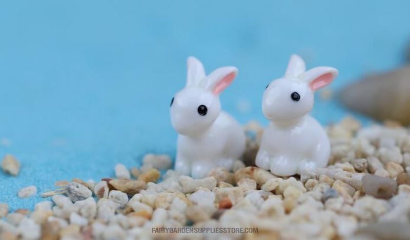 Lovely Miniature Fairy Garden Accessories Terrariums Mini Rabbit Resin Fairy Ornament Bonsai Flower Plant Pot Home Figurine Animal Decor Supply Desk Office Room Decor Cartoon Child Gift - 描述图 4
